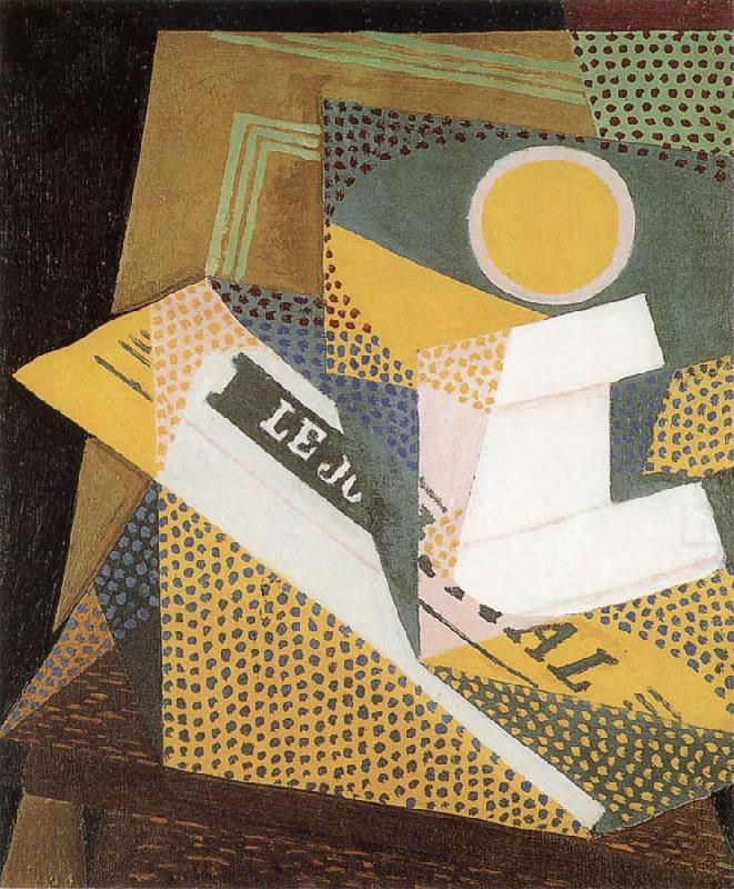 Newpaper and Fruit dish, Juan Gris